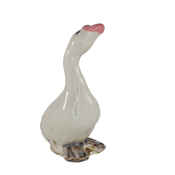 Vintage Goose Figurine Head Up Bird Kitsch Cottagecore - Picture 4 of 9